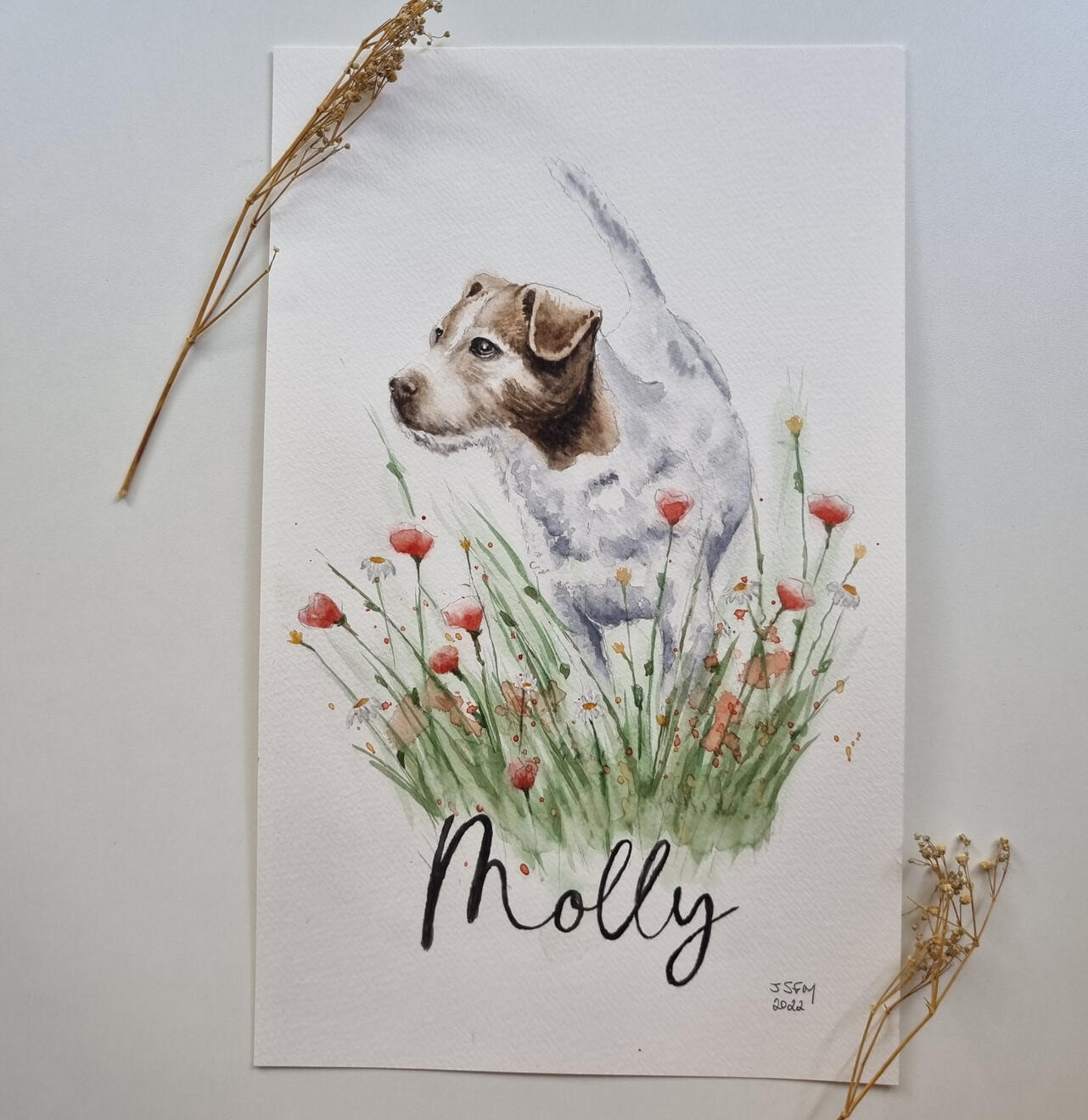 presente de aquarela pet de Fox Paulistinha Brazilian Terrier memorial presente de aquarela pet de Fox Paulistinha Brazilian Terrier memorial